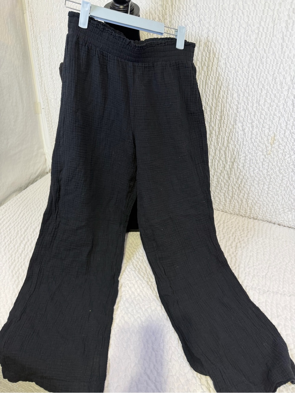 Express women’s linen Black Wide-Leg Pull-On Pants